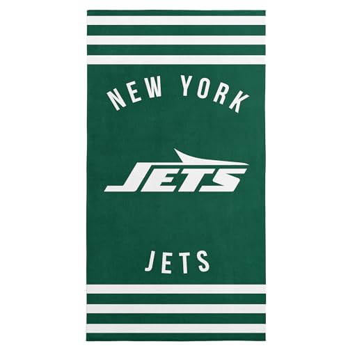 Image of Northwest NFL New York Jets Unisex-Adult Beach Towel, 30 inch x 60 inch, Stripes