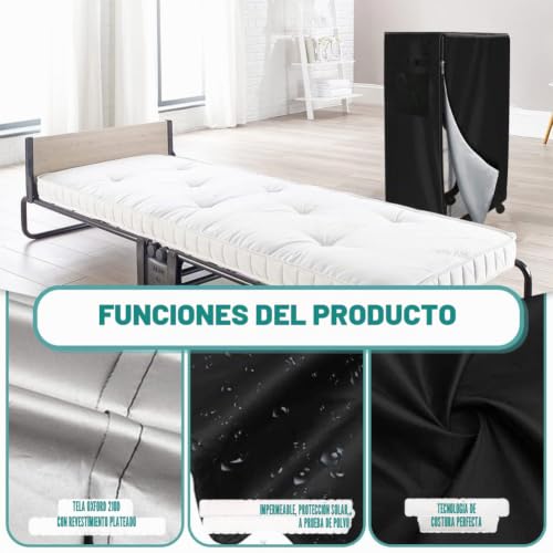 Miniatura 5 de Soekodu Funda De Almacenamiento De Cama Plegable Protector A Prueba De Polvo Impermeable Ajustable Funda Protectora Multifuncional Funda De Colchón De Cama Plegable Para Interior Y Exterior