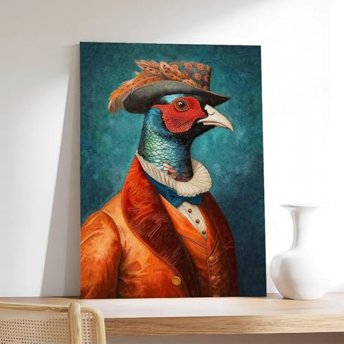Toile faisan rétro dandy tableau poétique et élégant