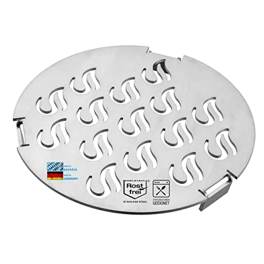 mocisa Grilleinsatz Ø 20cm Edelstahl 3mm geschliffen für Feuerplatte Grillplatte Feuertonnen Kugelgrills