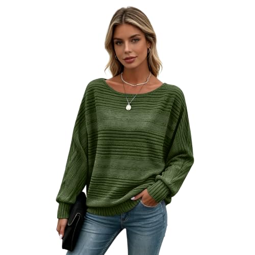 Image of Women's Batwing Tunic Tops, Long Sleeve Shirts Blouses, Business Casual Sweater for Office Work