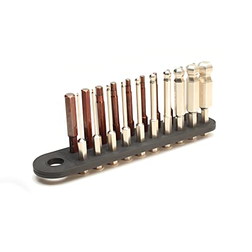 Bit Belt - Hex Bit Organizer/Holder - Flexible, Rubber Design - For Use With 1/4-Inch Hex Bits With Groove - Holds 20 Bits Each - Pack Of 2 #TOP3