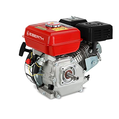 EBERTH 5,5 PS 4,1 kW Benzinmotor Standmotor Kartmotor Antriebsmotor mit 19,05 mm Ø Welle mit Außengewinde, Ölmangelsicherung, 4-Takt, 1 Zylinder Benzin Motor, 163ccm Hubraum, luftgekühlt, Seilzugstart