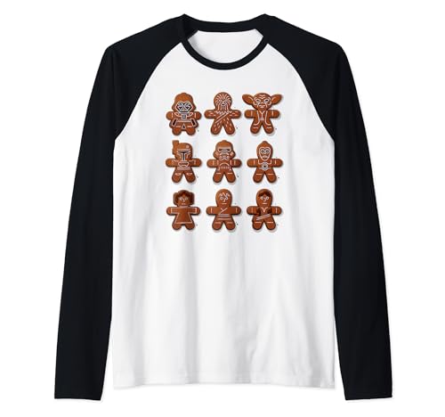 Image of Star Wars Christmas Gingerbread Characters Raglan Baseball Tee