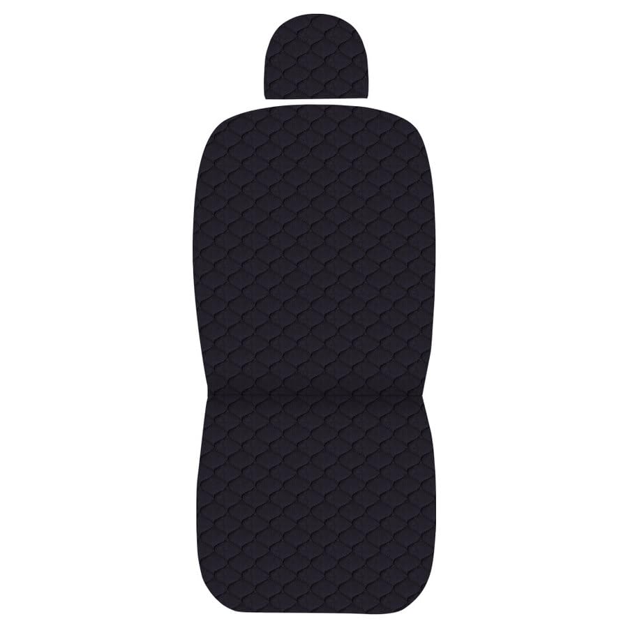 Norris Coprisedile Singolo Universale per Auto/SUV Nero in Cotone Soft, Protettivo, Lavabile, Compatibile con Airbag, Installazione Rapida, Adatto a Sedili Standard con Poggiatesta Regolabile