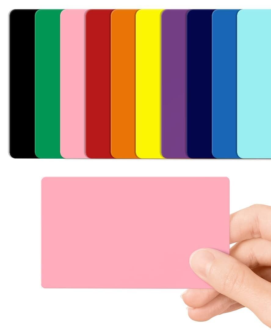 Pink Blank PVC Cards Plastic - Pack of 10 by CKB LTD 760 Micron Standard CR80 ID Credit Card Size 86 x 54mm - Printable Ideal for overprinting in Any Desktop ID Card Printers (Pink Gloss)