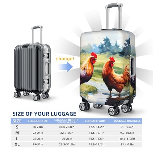 Pretty Rooster Travel Luggage Cover for Suitcase Anti-Scratch Fashion Suitcase Protector Washable Elastic Baggage Covers Fits 18-21 Inch Luggage for Travel Beach Holiday3