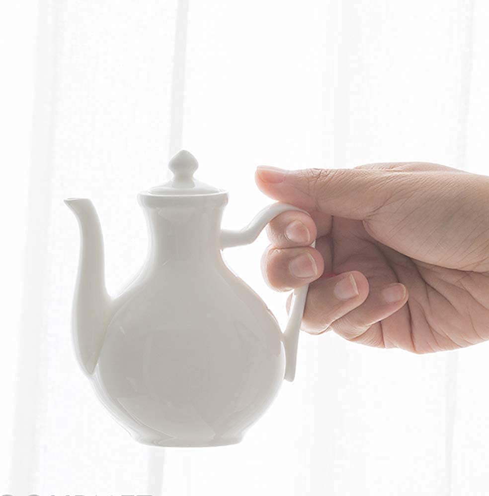 Biała porcelanowa butelka dozująca olej, sos sojowy, ocet, ceramiczna butelka na olej, miniaturowa buteleczka na sos sojowy, ocet,