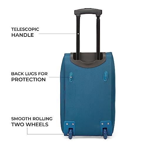 Image of Stony Brook by Nasher Miles Sunset Polyester Cabin Small 52 cm Teal Wheel Duffel Bag for Travel | Duffle Bag with Trolley