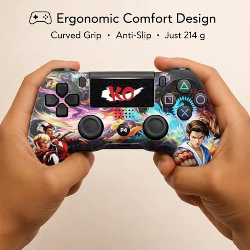 Image of Maizic Smarthome Funetic Fighting Game Themed Wireless Bluetooth P4 Controller | Dual Vibration, Turbo | Type-C Fast Charging, 10Hr Battery | Compatible with PS4 /Pro /Slim, PC & Smartphones
