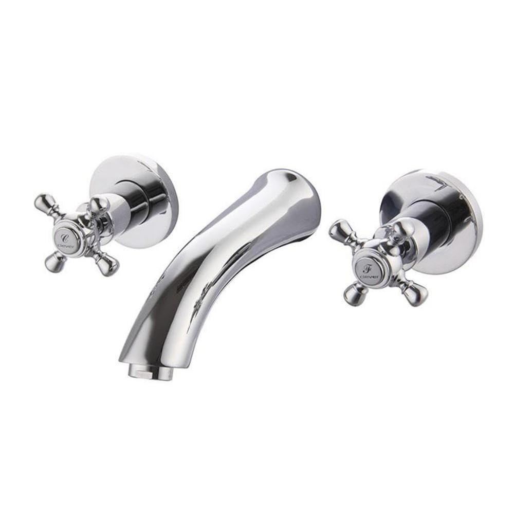 Clever 98429 Grifo de Lavabo Bimando para Empotrar With2 Antigona, Elegance, Cromado