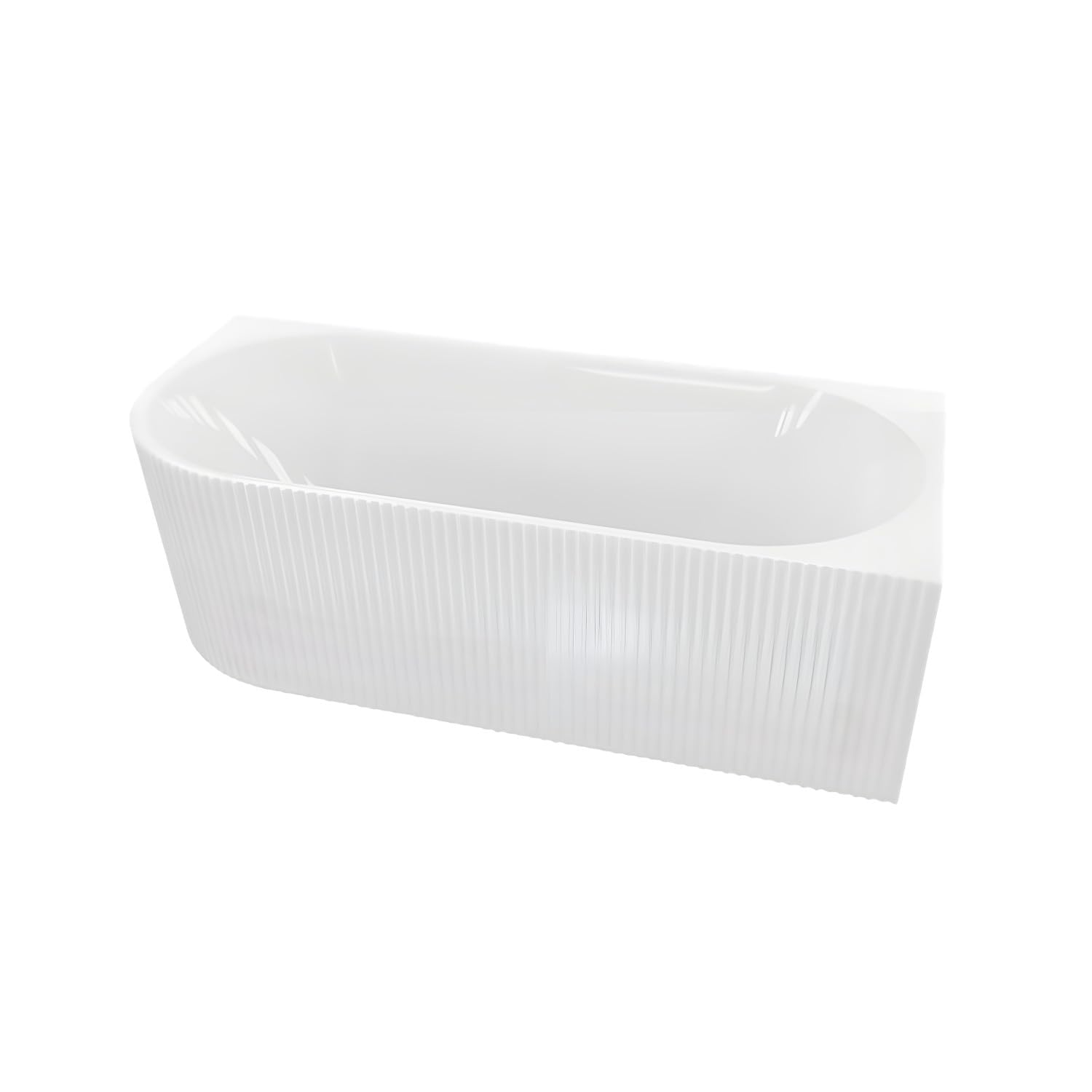 Bañera rectangular – Bañera acrílica moderna independiente – 250 l – Revestimiento antibacteriano – Blanco brillante – Láminas modernas integradas