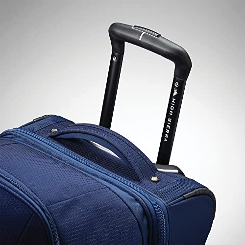 High Sierra Fairlead 28 Inch Drop Bottom Portable Wheeled Rolling Polyester Duffel Travel Bag with Recessed Telescoping Handle, Graphite Blue