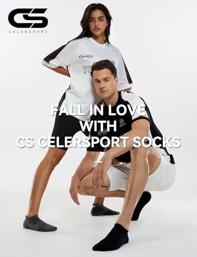 Image of CS CELERSPORT 6 Pairs Ankle Athletic Running Socks Low Cut Sports Tab Socks for Men and Women