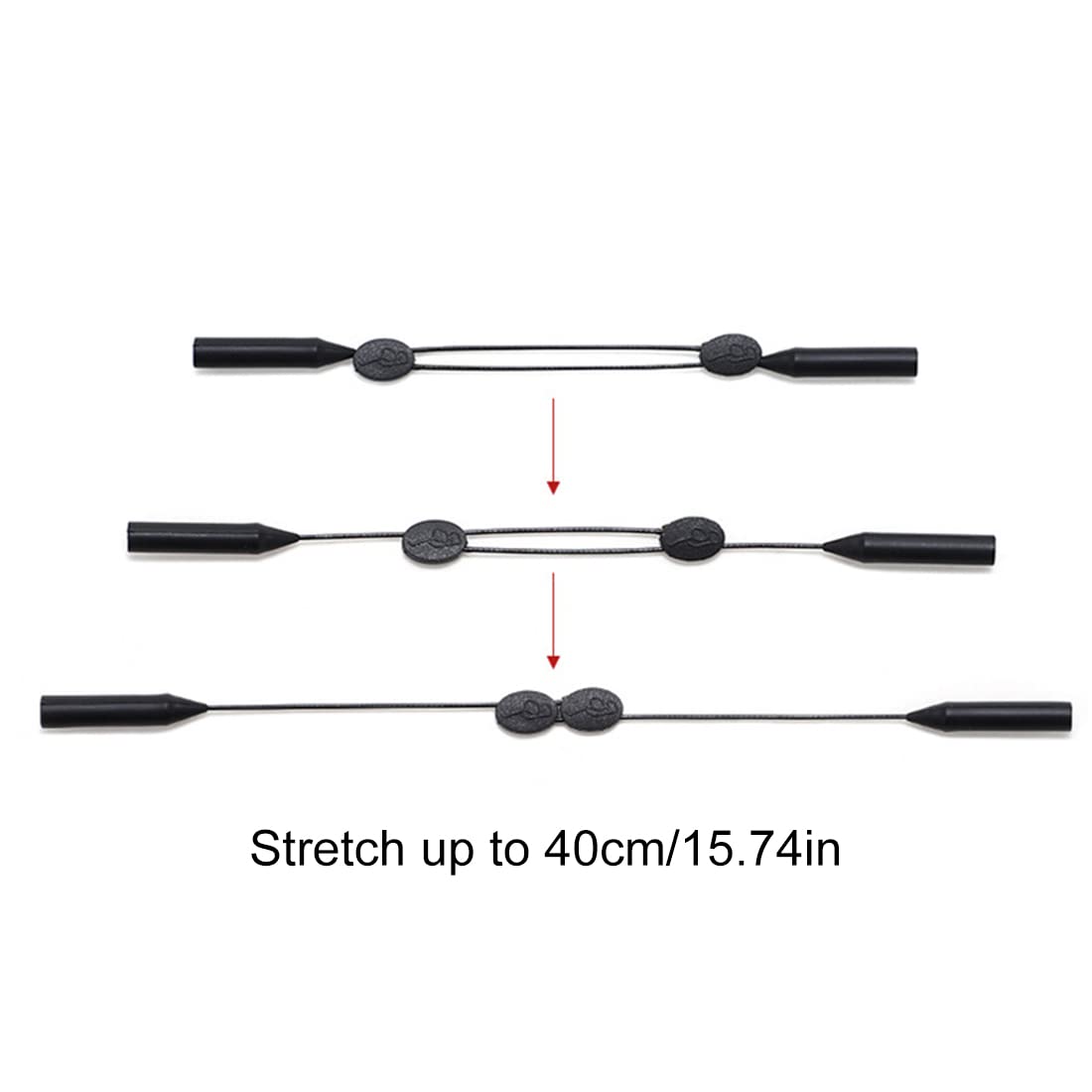 Cordoncino Occhiali 2 Pezzi - Lacci ReggiOcchiali Universali Con Fermi Regolabili, Anti-Caduta - Foto 3