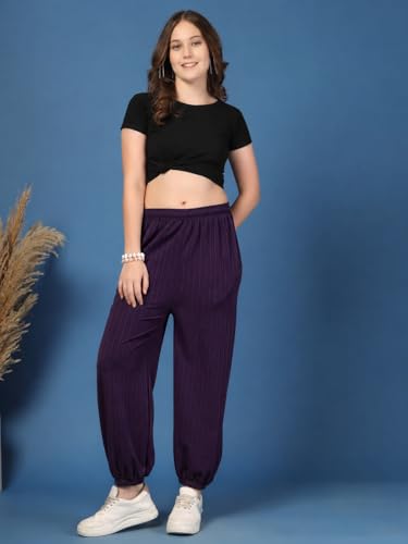 Image of UZARUS Women's Ultra-Soft Baggy Fit /Relaxed Fit Joggers with Side Pockets & Gripped Hem
