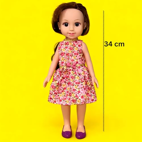 Image of Sakura Dolls for Girls with Cute Floral Dress and Movable Joints| Long Hair| Pretty Shoes| | Kids Toy Birthday Gift for Girls 3 + Years | Girl Doll Toys in Gift Box (C12)| Assorted
