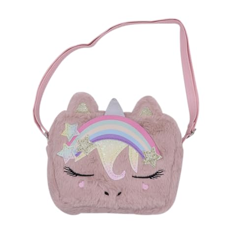 Cute Unicorn Crossbody Purse Pink Fluffy Satchel Shoulder Bag Animal Plush Messenger Bag Kawaii Purse Unicorn Gift