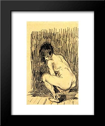 Nude Woman Squatting Over A Basin 20x24 Framed Art Print by Vincent van Gogh