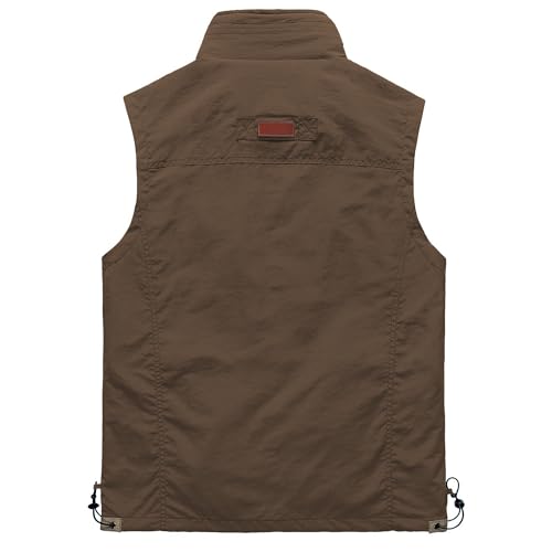 Image of Hixiaohe Mens Lightweight Vest Outerwear Casual Summer Outdoor Travel Vest for Hiking Fishing Golf Photo Work with Pockets