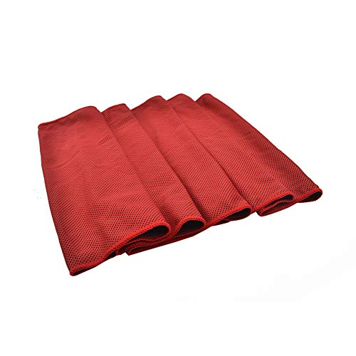 Sports Towel For Instant Cooling Relief Tancano Microfiber Towels For Golf Workout Swimming Gym Yoga Travel Camping Fitness 40"X12" Sweat Towel (Dark Red 2 Pack) #TOP4