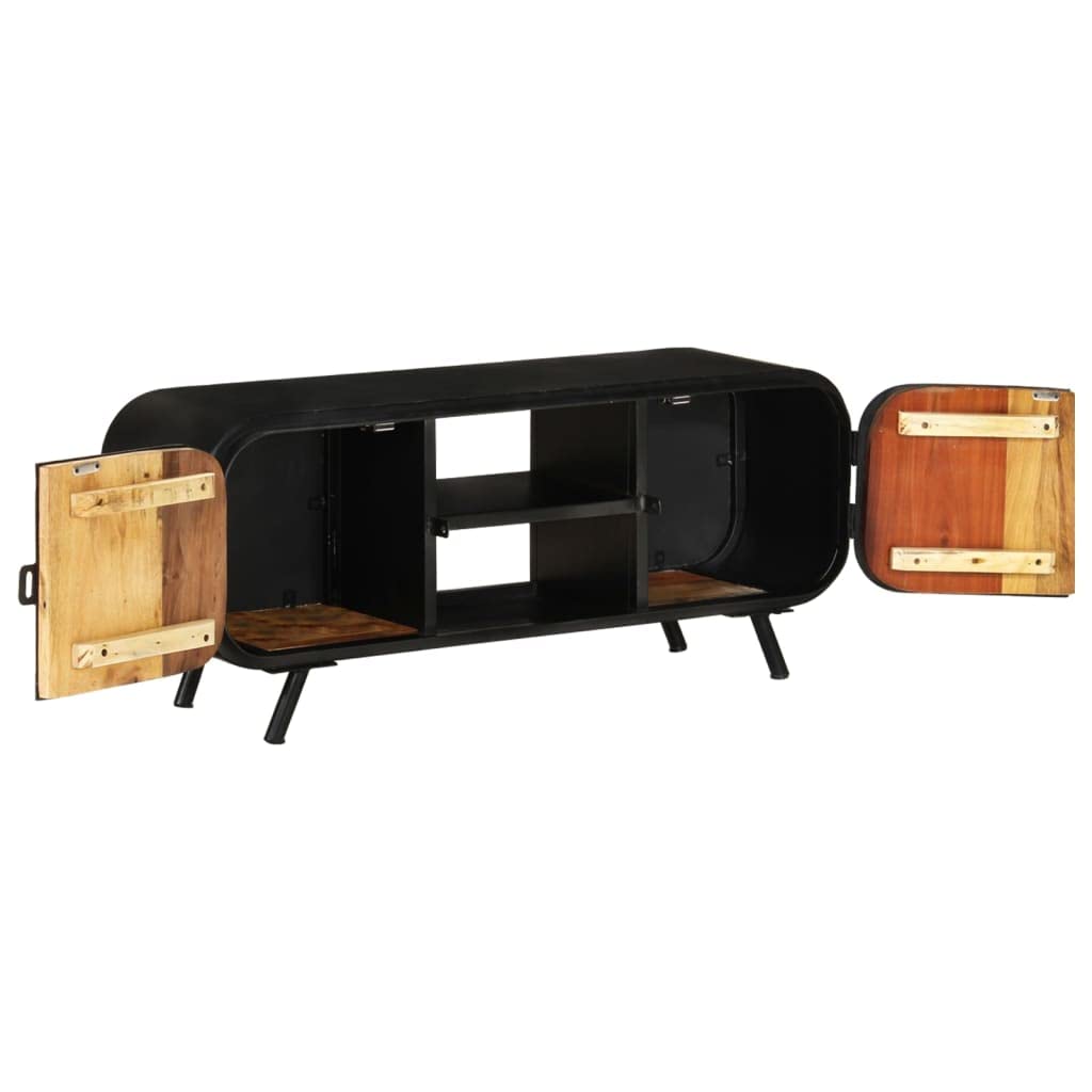 Mobile TV In Legno Di Recupero Multicolore – 110x30x40 Cm – Con 3 Cassetti E Ripiano – Fatto A Mano - copertina