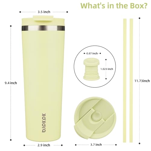 Image of BJPKPK 30 oz Coffee Tumbler with Straw, Insulated Stainless Steel Cup