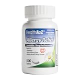 HealthA2Z® Allergy Relief, Loratadine 10mg Antihistamine, 500 Dye Free Tablets, Relief from Itchy Throat, Sneezing, Runny Noses, 24-Hours Allergy Medicine