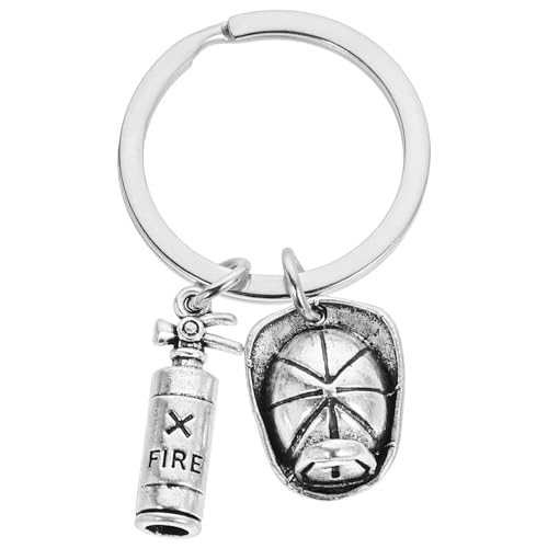 Hoement Llavero de Bombero en Aleación de Zinc Acabado Pulido Colgante para Bolso y Decoración de Coche Obsequio para Jubilación y Fanáticos de Bomberos