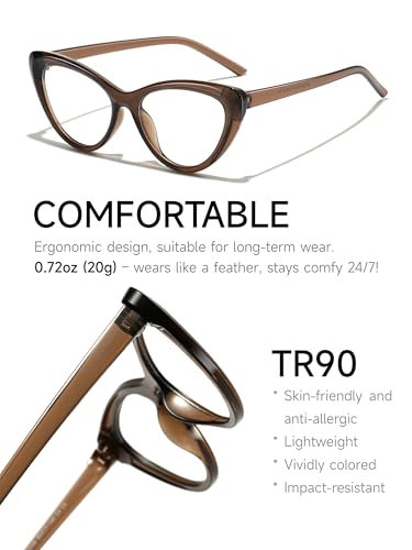 Image of Bast Sytle Oversized Cateye Blue Light Blocking Glasses Lightweight Chic Frame for Office Computer Gaming for Women