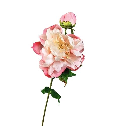 Huffa Pink Simulated Peony Flower Arrangement Chinese Decorative Floral Ornament(Pink)