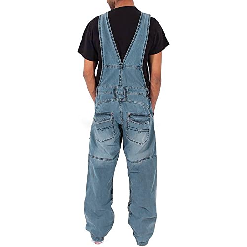 Mono vaquero para trabajo e informal de corte holgado estilo urbano masculino 4