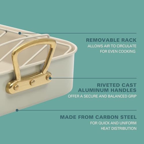 image for Gibson Home Broxton 2-Piece Nonstick Roaster Pan with Rack – 16 x 12