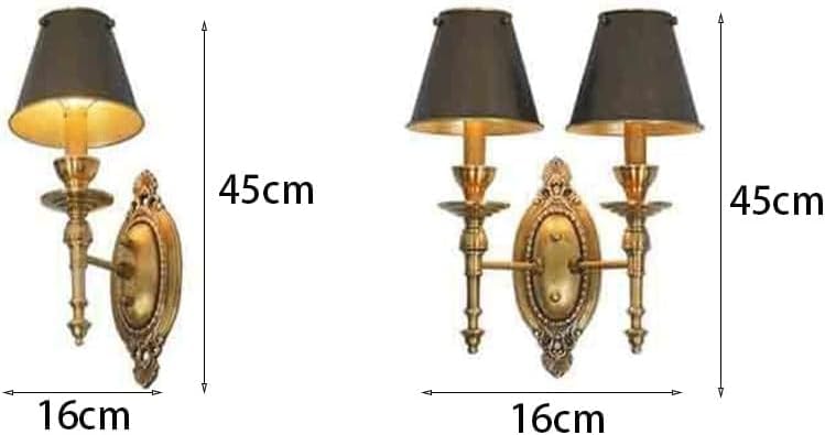 Modern Fresh Bedside Wall Sconces European Simple Art Wall Lamp Retro Brass Interior Decoration Lighting Fixture Brushed Gold Finish with White Fabric Shade for Bedroom Living Room Hallway