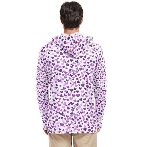 Purple Hearts Day Purple Hearts Sun Shirts Hoodies for Men Long Sleeve Swim Shirts UPF 50+ Farmer Shirt S3