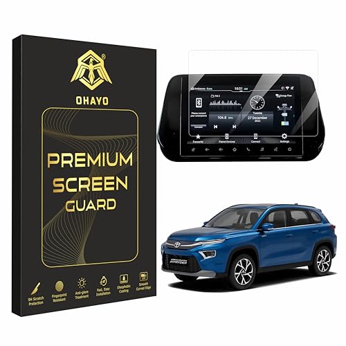 Image of OHAYO 9H Hard Screen Protector for Toyota Urban Cruiser Hyryder 9 Inch Infotainment Display | Compatible with G & V Variants | Scratch Resistant, Military Strength, Anti Fingerprint, Water Repellent | Navigation & Music System Protection Film