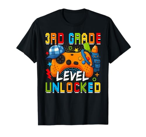 3rd Third Grade Level Unlocked Video Game Back To School T-Shirt
