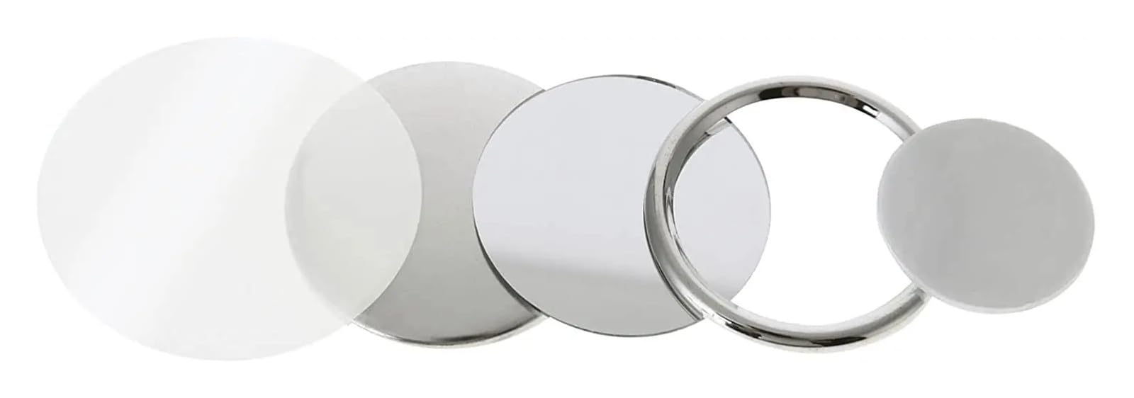 100 szt. części do maszyny do produkcji lustrzanych znaczków, 58 mm puste materiały do ​​prasy do lustrzanych znaczków kieszonkowych, części do maszyn produkcyjnych(Metal Base)