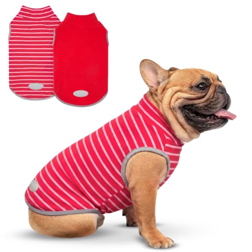 Image of cyeollo 2 Pack Fleece Dog Sweater Pullover Lightweight Reflective Jacket