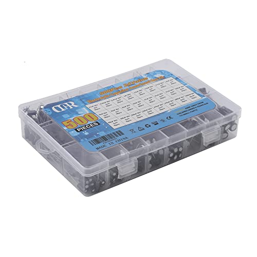 Ocr 24T 500PCS-ECAP01 Capacitor Kit, 500Pcs 24 Values Aluminum Electrolytic Capacitor Kit thumb #7