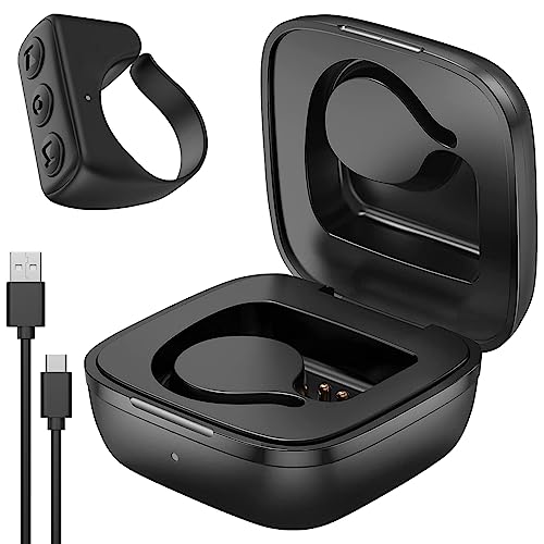GiReich TIK Tok Anillo Bluetooth, Botón de Medios Inalámbricos Electrónicos, Control Remoto de Selfie, Girador de Páginas, Smart Clicker Recargable, Negro