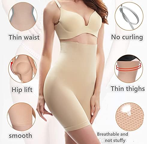 SIMIYA Buikweg-onderbroek voor dames, hoge taille, shapewear, naadloze korsetbroek met pijpen, figuurvormend, katoenen ondergoed, broek onder jurk, korte shorts, beige, L SIMIYA Buikweg-onderbroek voor dames, hoge taille, shapewear, naadloze korsetbroek met pijpen, figuurvormend, katoenen ondergoed, broek onder jurk, korte shorts, beige, L