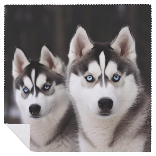 Servilletas de tela cuadradas Husky dog 18.7 x 18.7 pulg 4 piezas miniatura 6