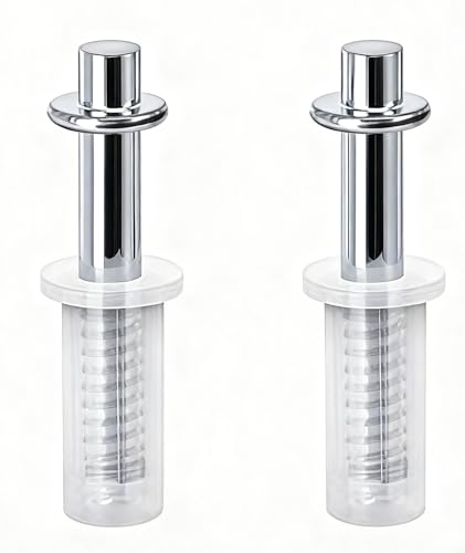 Spring-Loaded Bifold Door Top Pivot, 2 Pcs Bifold Closet Door Hardware Repair Part, Bi-Fold Door Top Pivot, PVC + Stainless Steel, Fits 1-1/8 to 1-3/8 Inch Doors