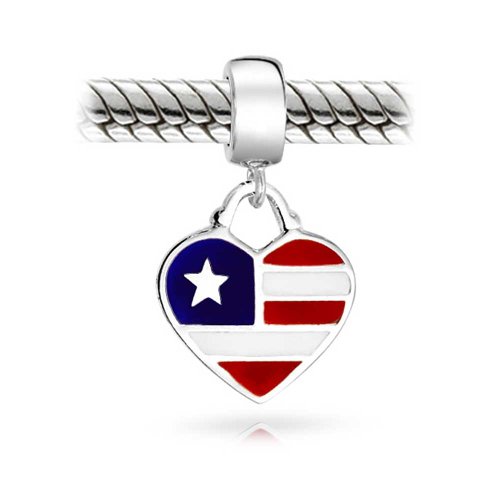 Abalorio de corazón militar con estrella en plata esterlina para mujer 3