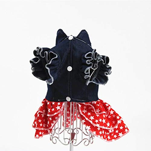 Pet Dress Dog Denim Dress Stars Cherrie Lace Dress Dog Dress Cat Dress Small Dogs Teddy Bichon Pomeranian Schnauzer #TOP3