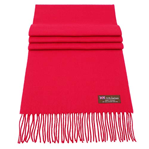 Rosemarie Collections 100% Cashmere Winter Scarf Made In Scotland (Red)