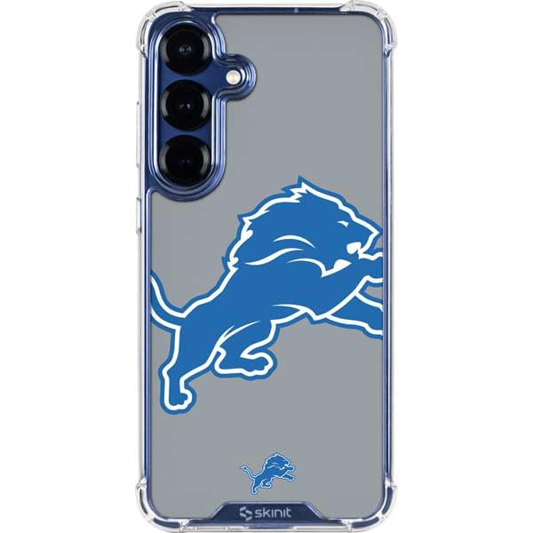 Skinit Clear Phone Case Compatible with Galaxy S25 - Officially Licensed NFL Detroit Lions Large Logo Design