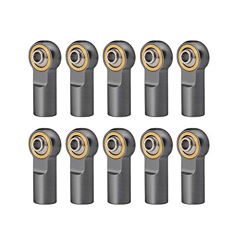 QUE-T 10pcs Metal Link Rod End M4 Ball Joint Head for RC Crawler Car (Titanium)