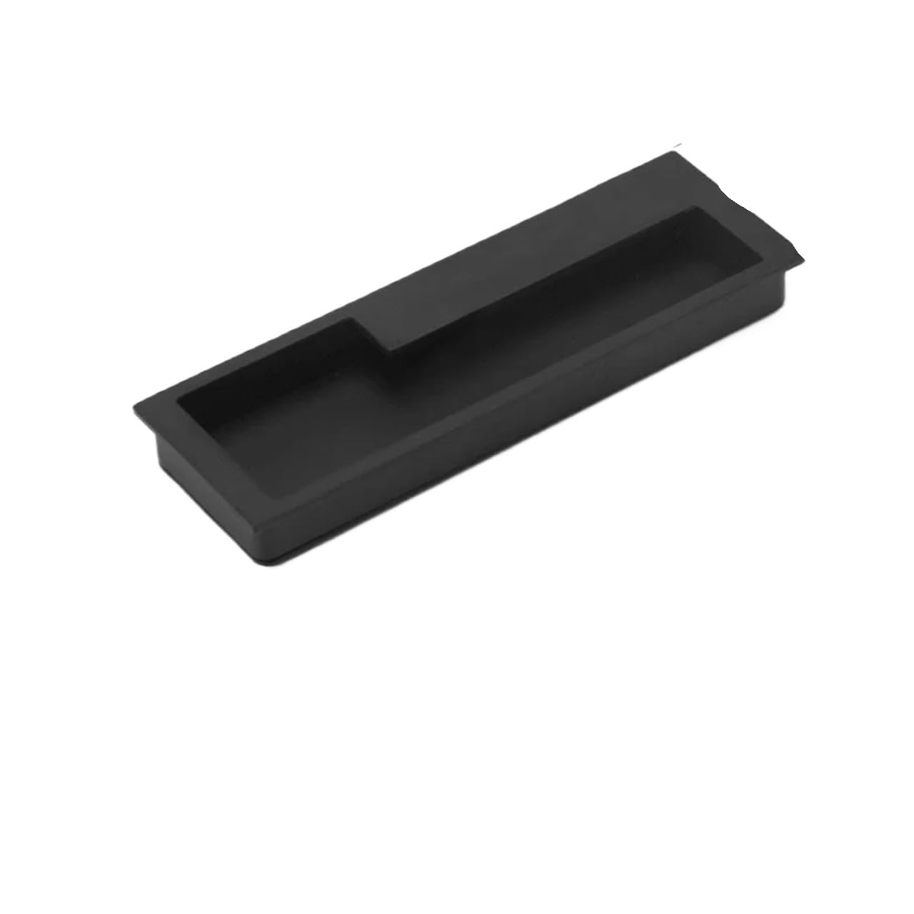 EKalgretrA Recessed Sliding Handles Embedded Sliding Door Handle with Hidden Screws, Modern Simple Handles for Barn Drawer Cupboard(Black 128mm Right)